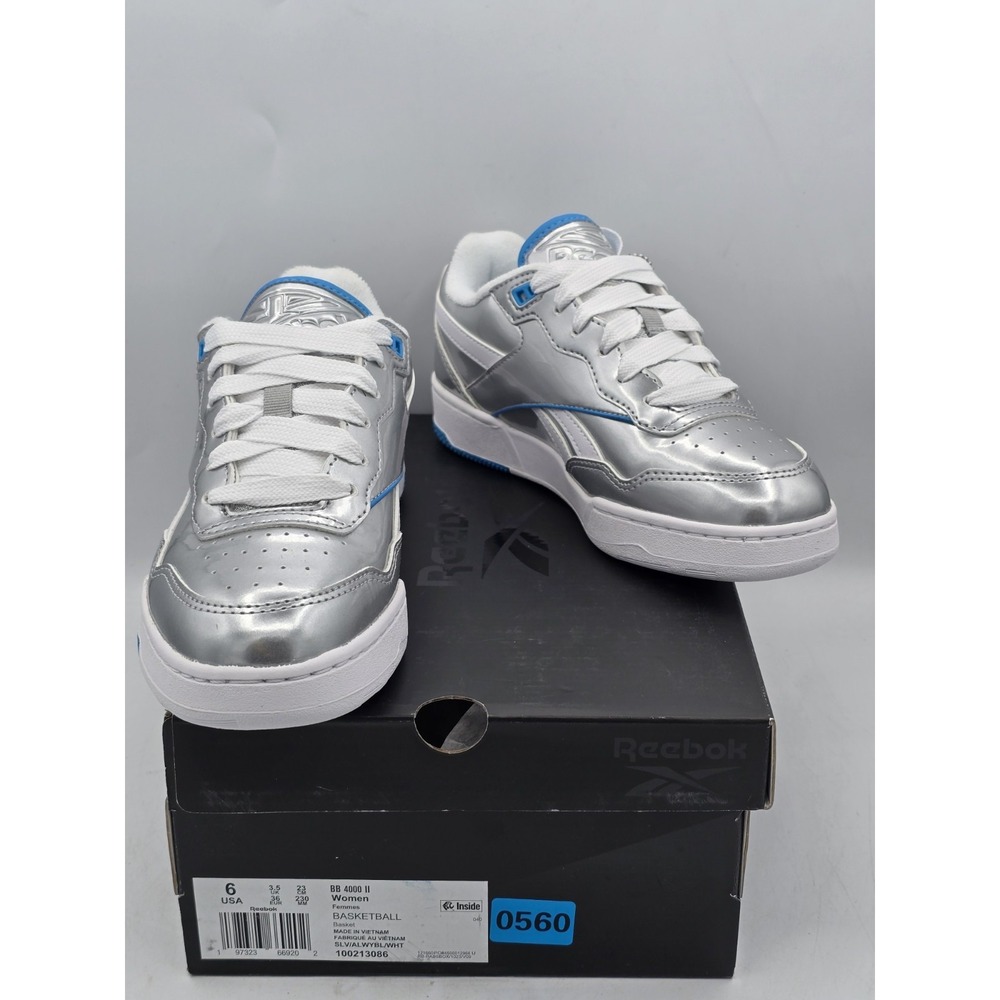 Reebok Women's BB 4000 II Sneakers Silver/Always Blue/White Sz 6 M -‎ NIB